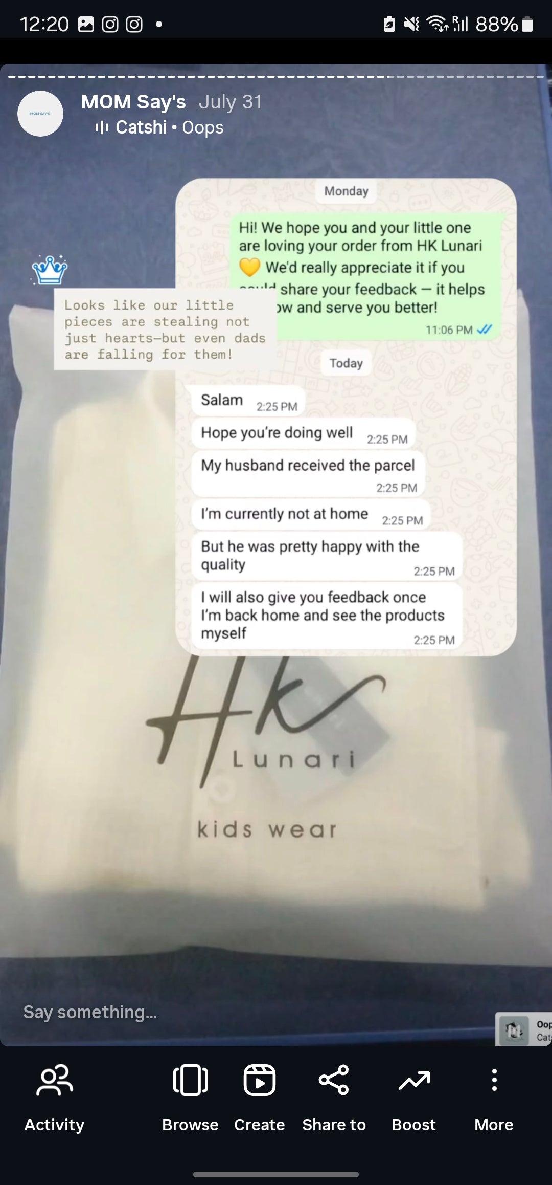 Happy Customer WhatsApp Review