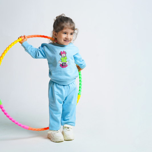 Blue Minnie Terry Set for Girls