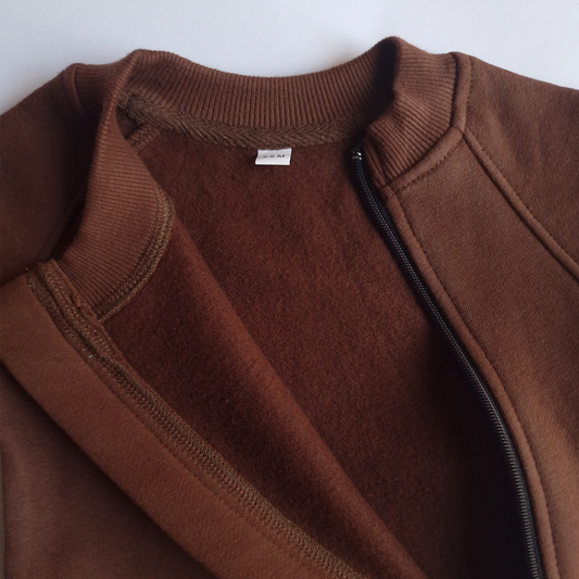 Brown Winter Romper – Cotton Fleece