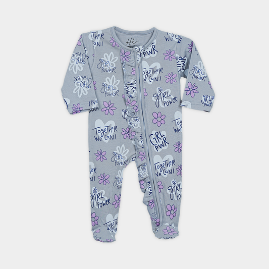 Baby Girl Cotton  – Zipper Sleepsuit