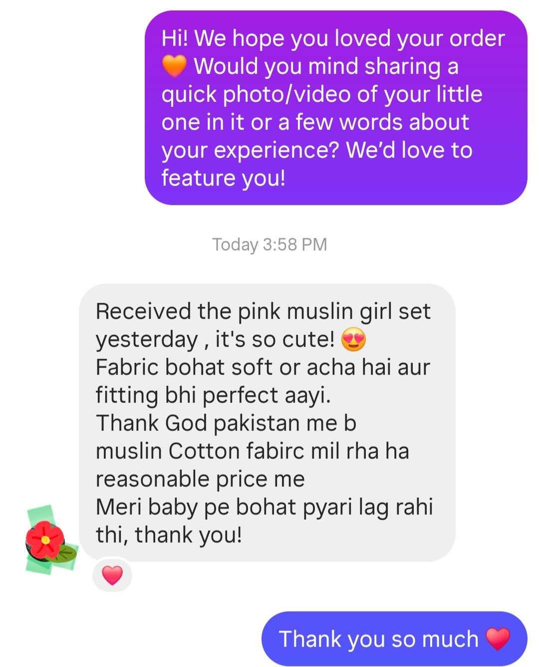 Happy Customer WhatsApp Review
