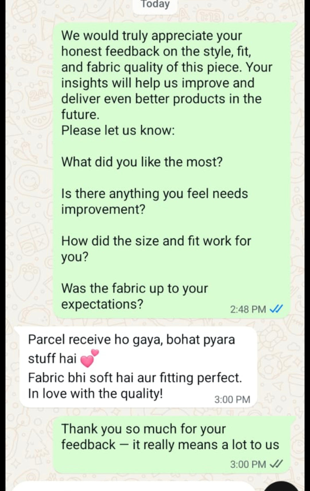 Happy Customer WhatsApp Review