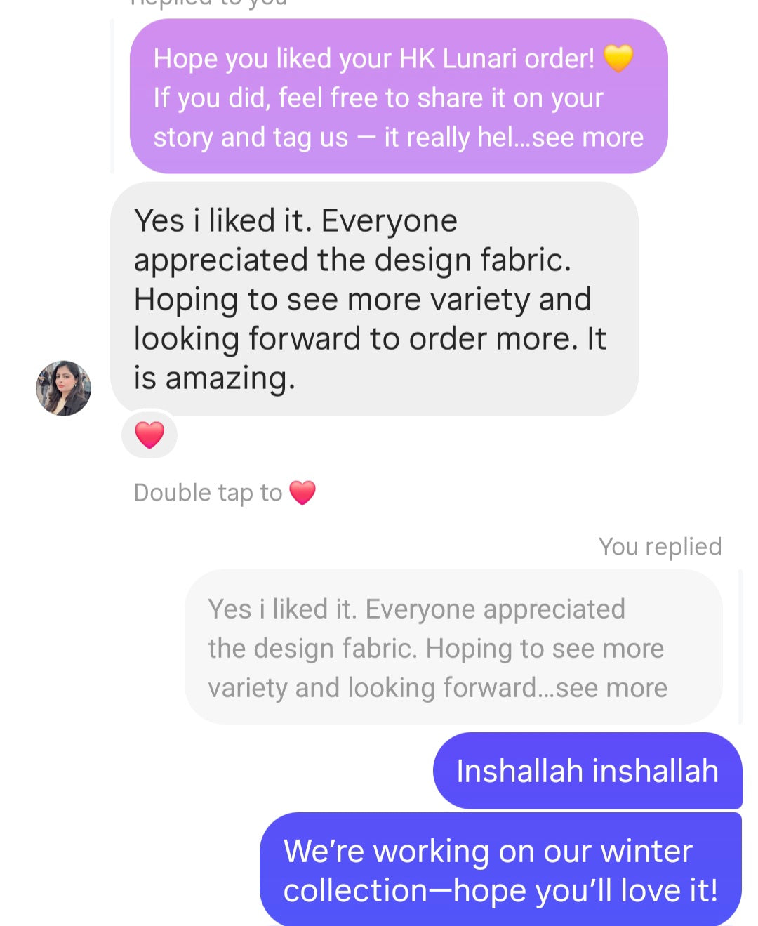 Happy Customer WhatsApp Review