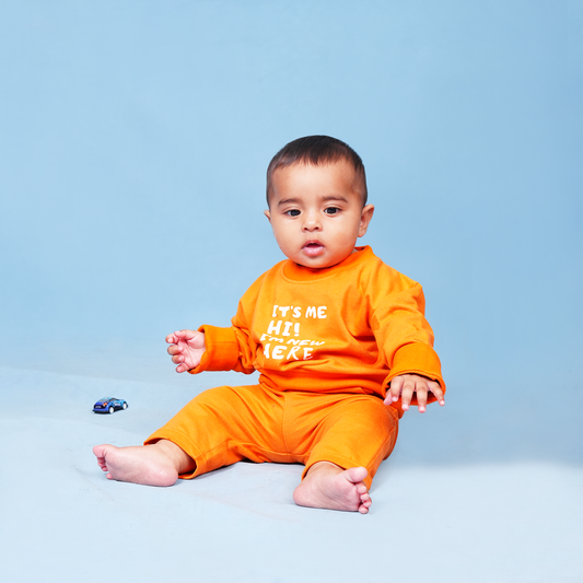Orange Terry Baby Set – Sweatshirt & Trouser
