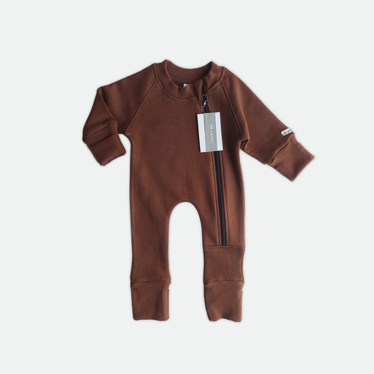 Brown Winter Romper – Cotton Fleece