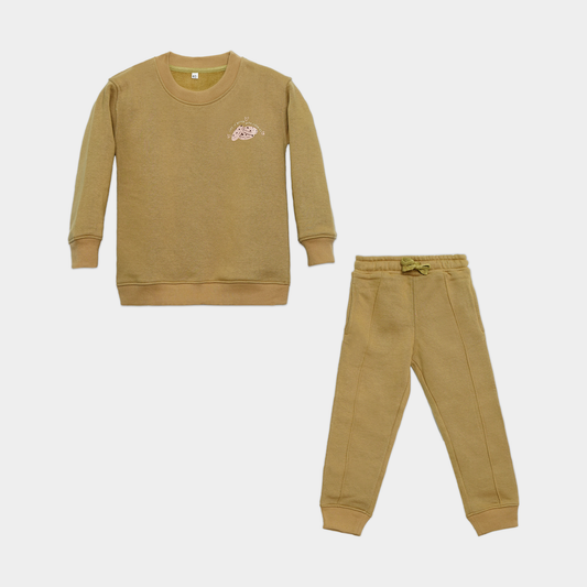 Classic Mocha Fleece Sweatshirt & Jogger Set