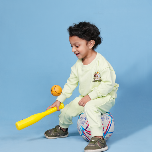 Safari Lime Terry Sweatshirt & Trouser Set