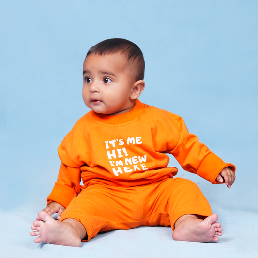 Orange Terry Baby Set – Sweatshirt & Trouser