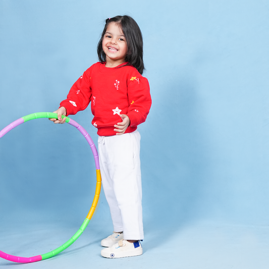 Red Terry Sweatshirt & Trouser Set – Kids
