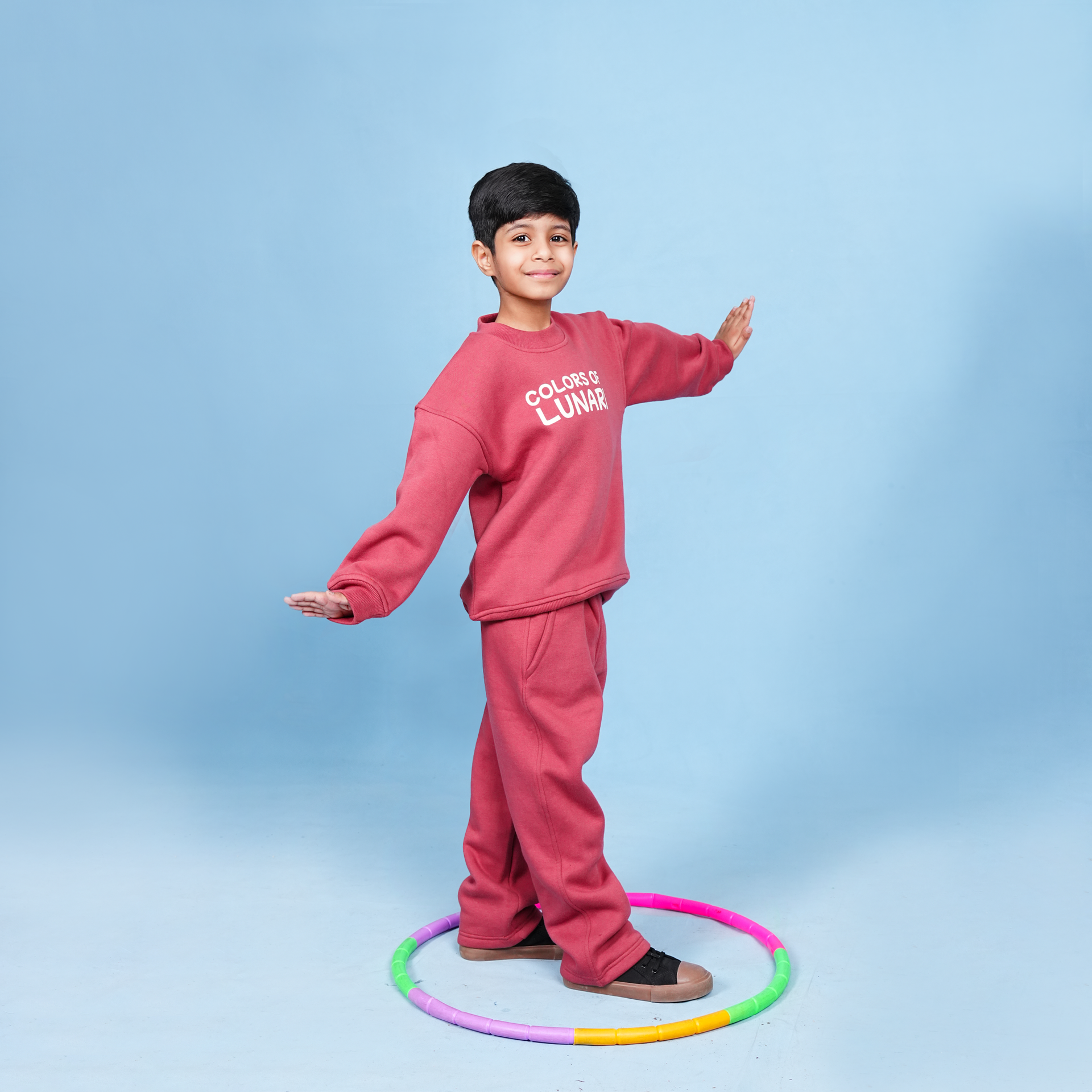 Rust Red Unisex Fleece Sweatshirt & Trouser Set