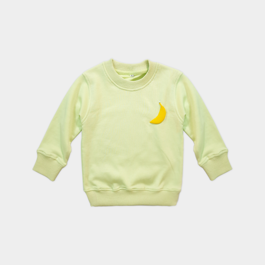 Banana Pop Fleece Set – Playful Lime with Puff Banana Print