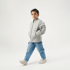 Gray Kids Bomber Jacket