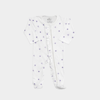 Soft Cotton Baby Romper — White floral