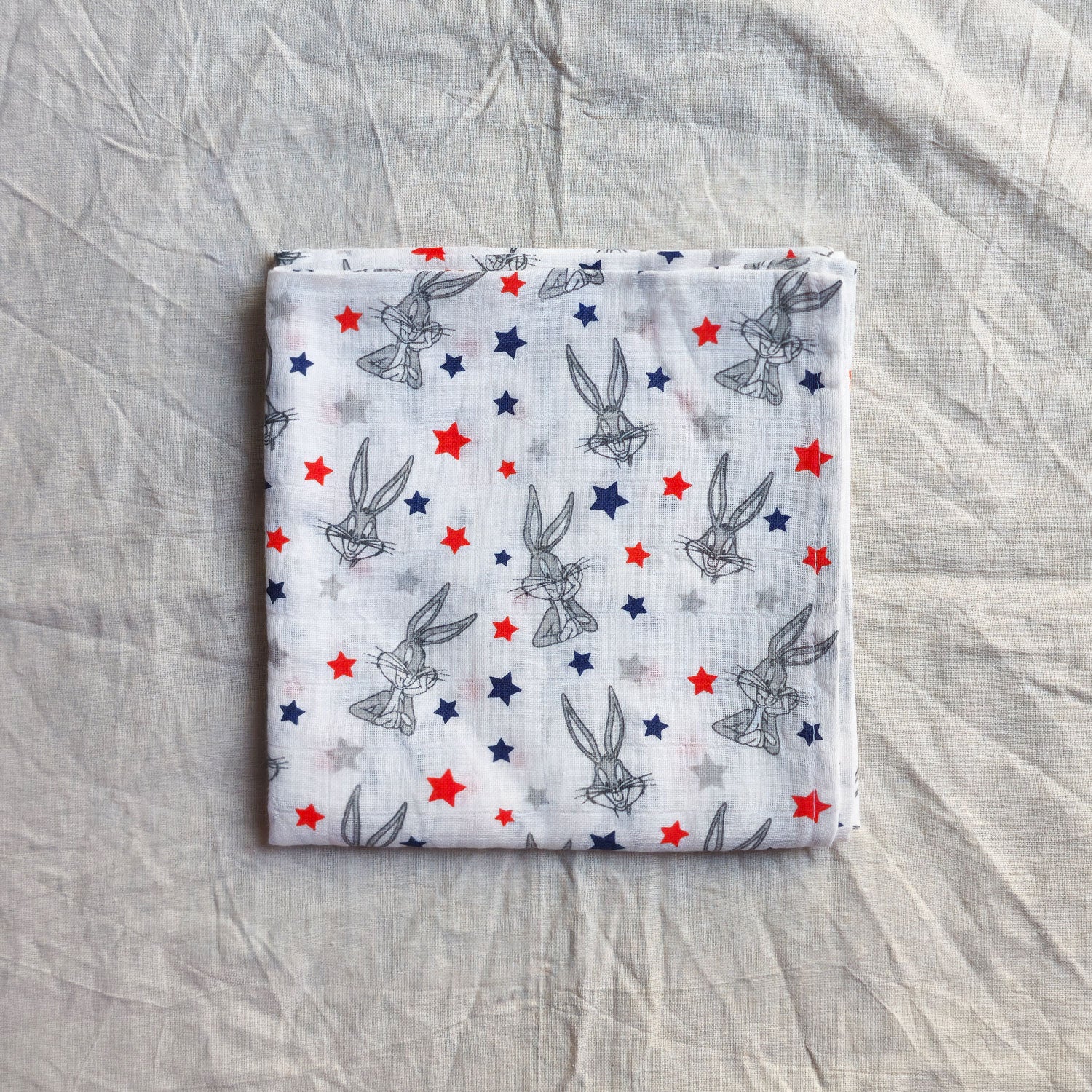 Muslin Swaddle Sheets – Rabbit & Gray(85x85cm)