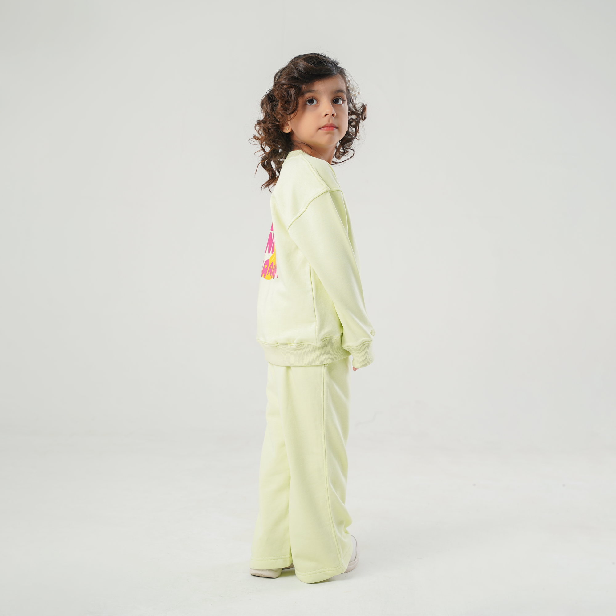 Banana Pop Fleece Set – Playful Lime with Puff Banana Print