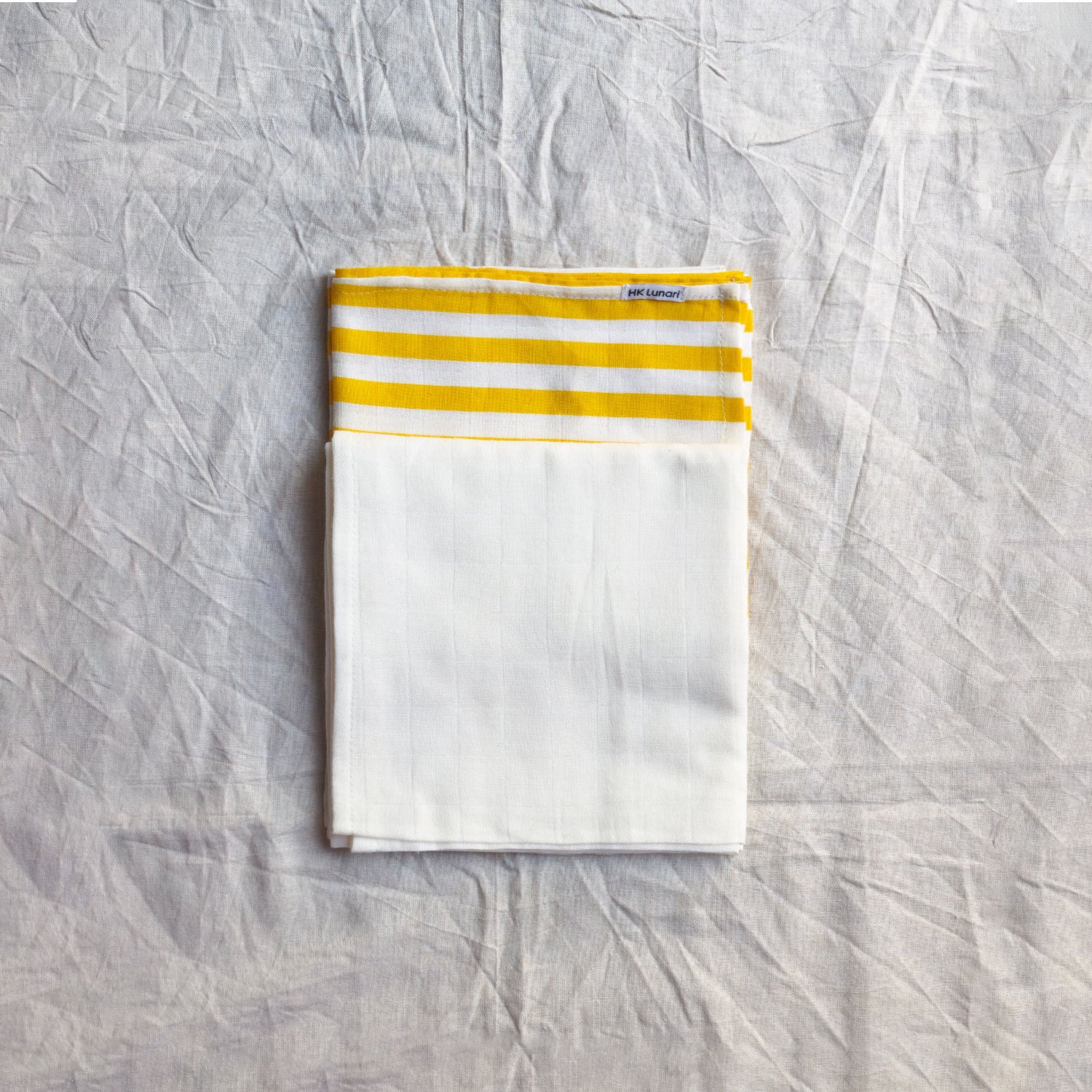 Muslin Swaddle Sheets – Yellow Strip & Ivory