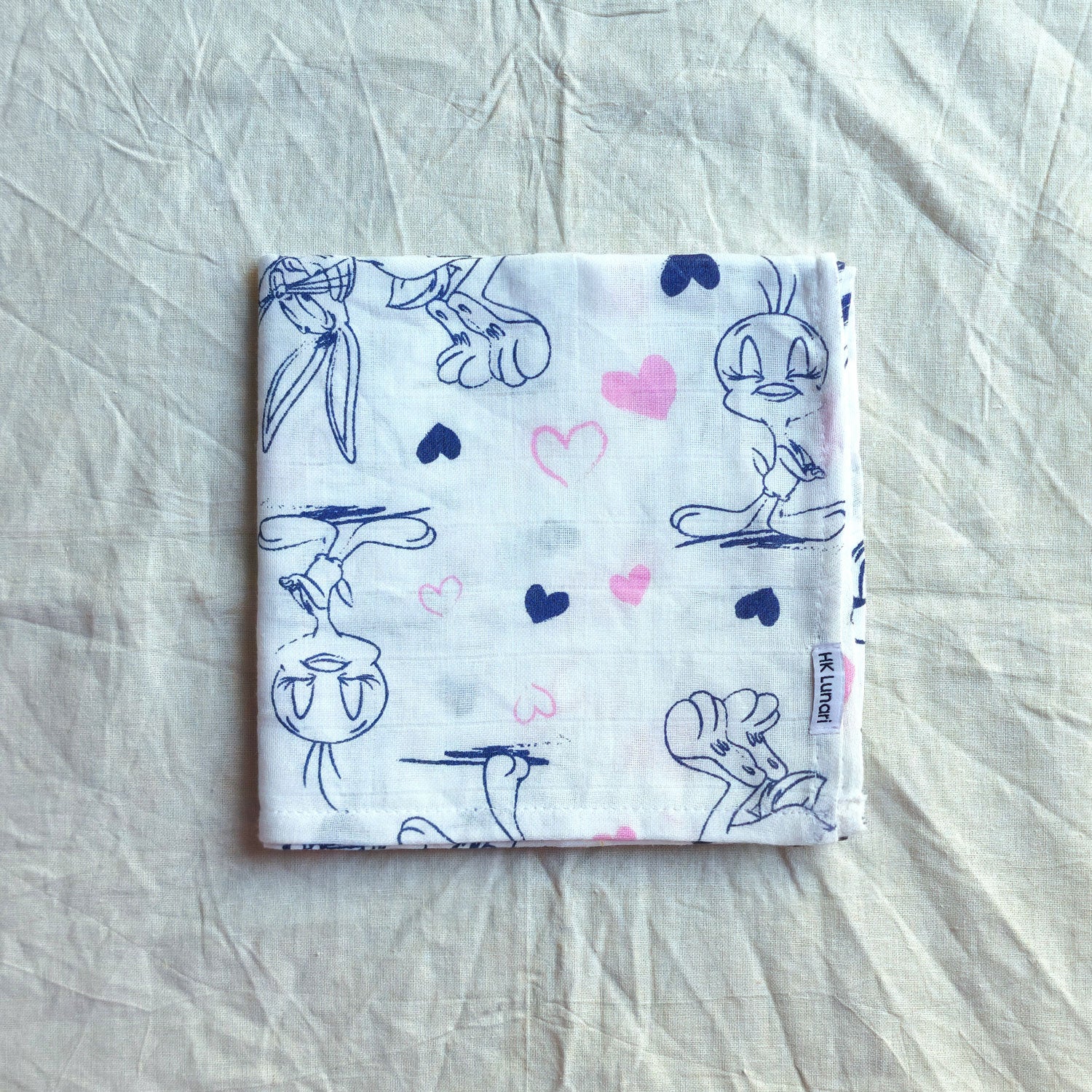 Muslin Swaddle Sheets – Tweety Print & Pink