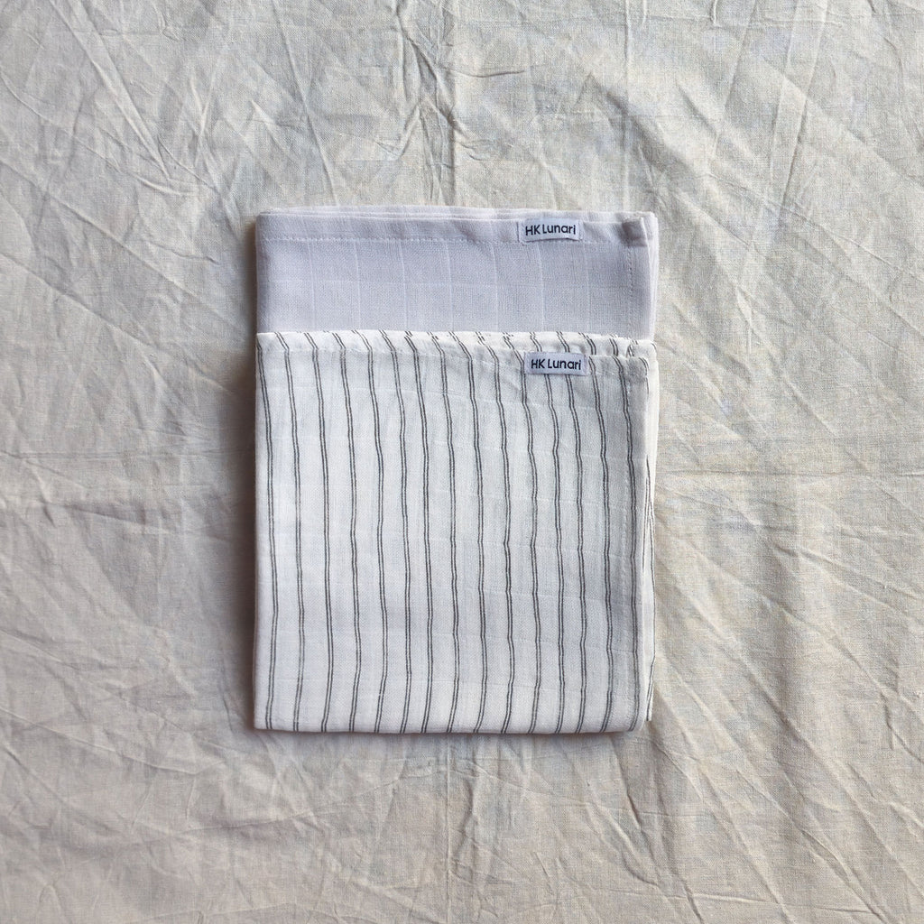 Muslin Swaddle Sheets – Gray Line & Gray