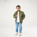Olive Green Kids Bomber Jacket