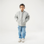 Gray Kids Bomber Jacket