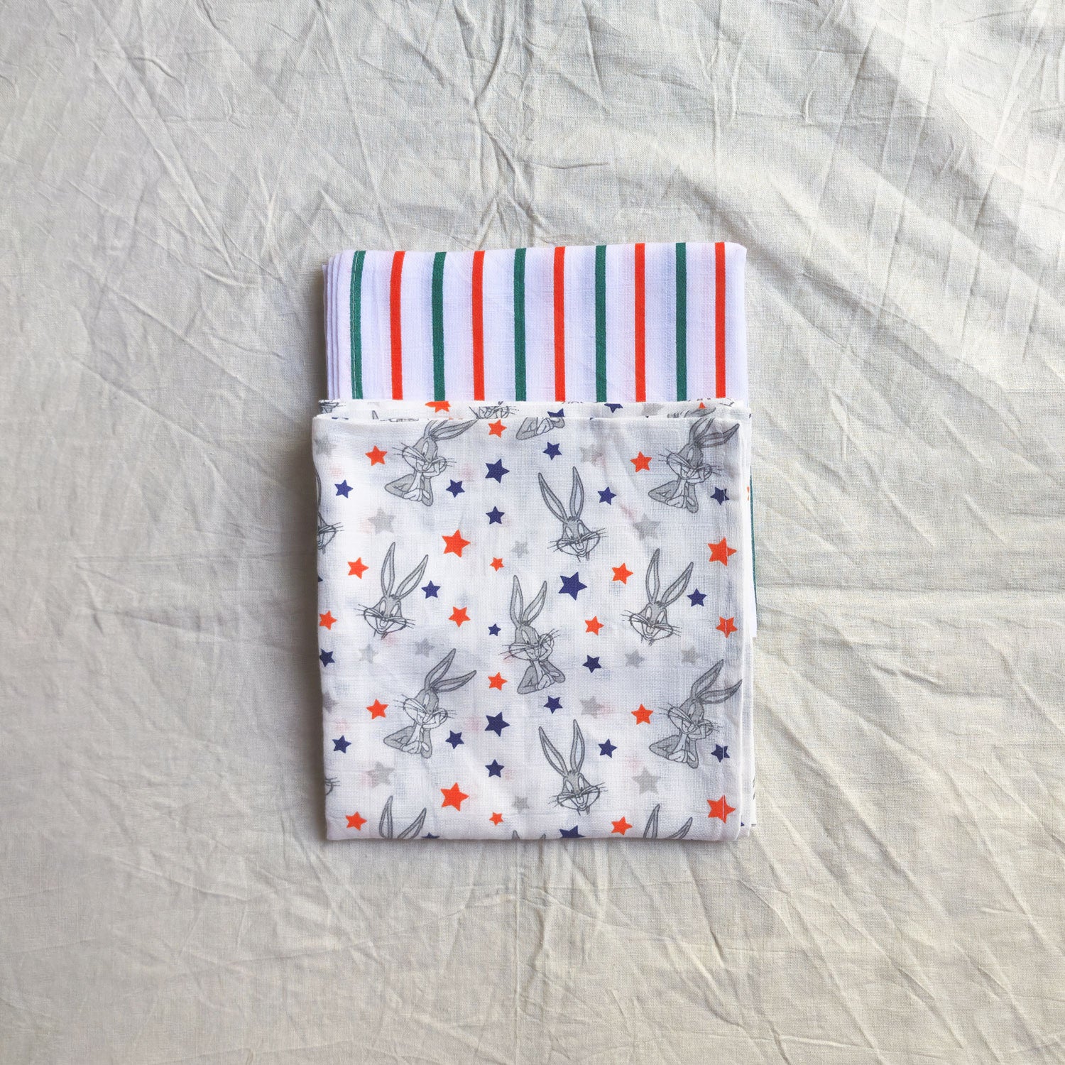 Muslin Swaddle Sheets – Rabbit & Gray(85x85cm)