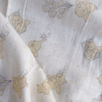 Muslin Swaddle Sheets – Elephant Print & Off White
