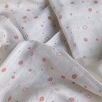 Muslin Swaddle Sheets – Leaf Print & Polka - Ivory (85x85cm)