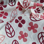 Muslin Swaddle Sheets – Leaf Print & Polka - Ivory (85x85cm)