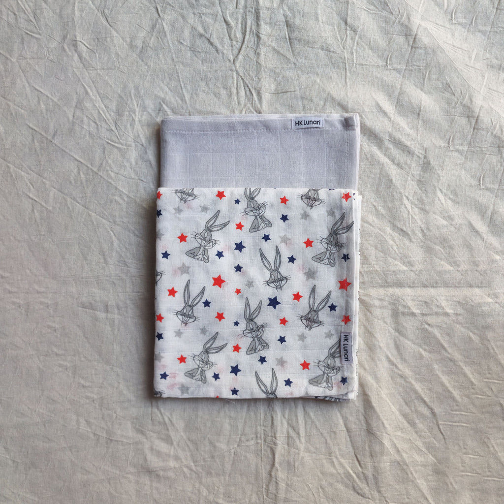 Muslin Swaddle Sheets – Rabbit & Gray(85x85cm)