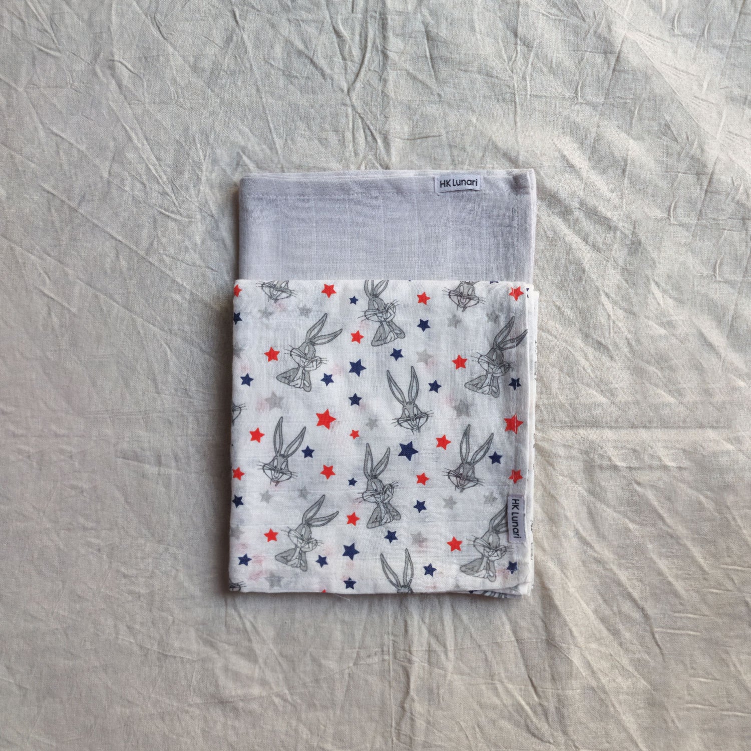 Muslin Swaddle Sheets – Rabbit & Gray(85x85cm)