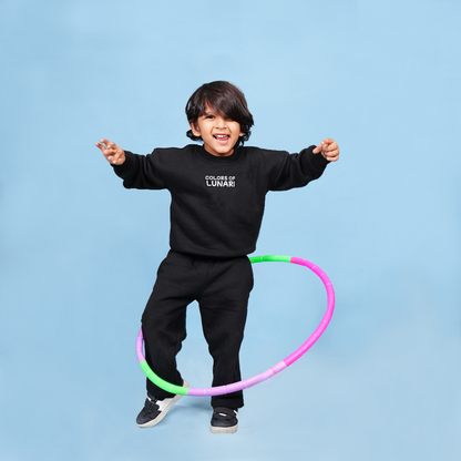 Black Unisex Fleece Sweatshirt & Trouser Set