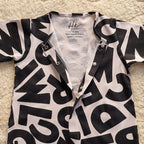 Alpha Print Half Romper - Cotton