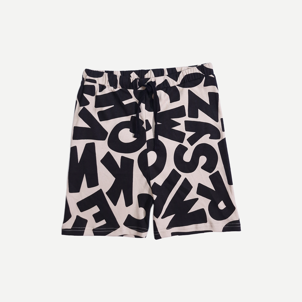 Alphabet Print Shirt & Shorts Set – Boys Cotton Summer Co-ord