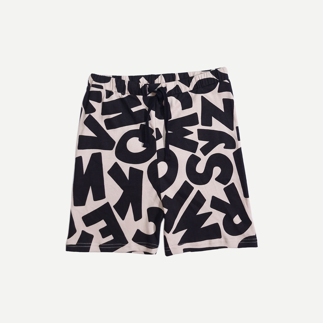 Alphabet Print Shirt & Shorts Set – Boys Cotton Summer Co-ord