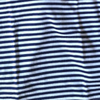 Navy Stripe Top with White Cotton Pants