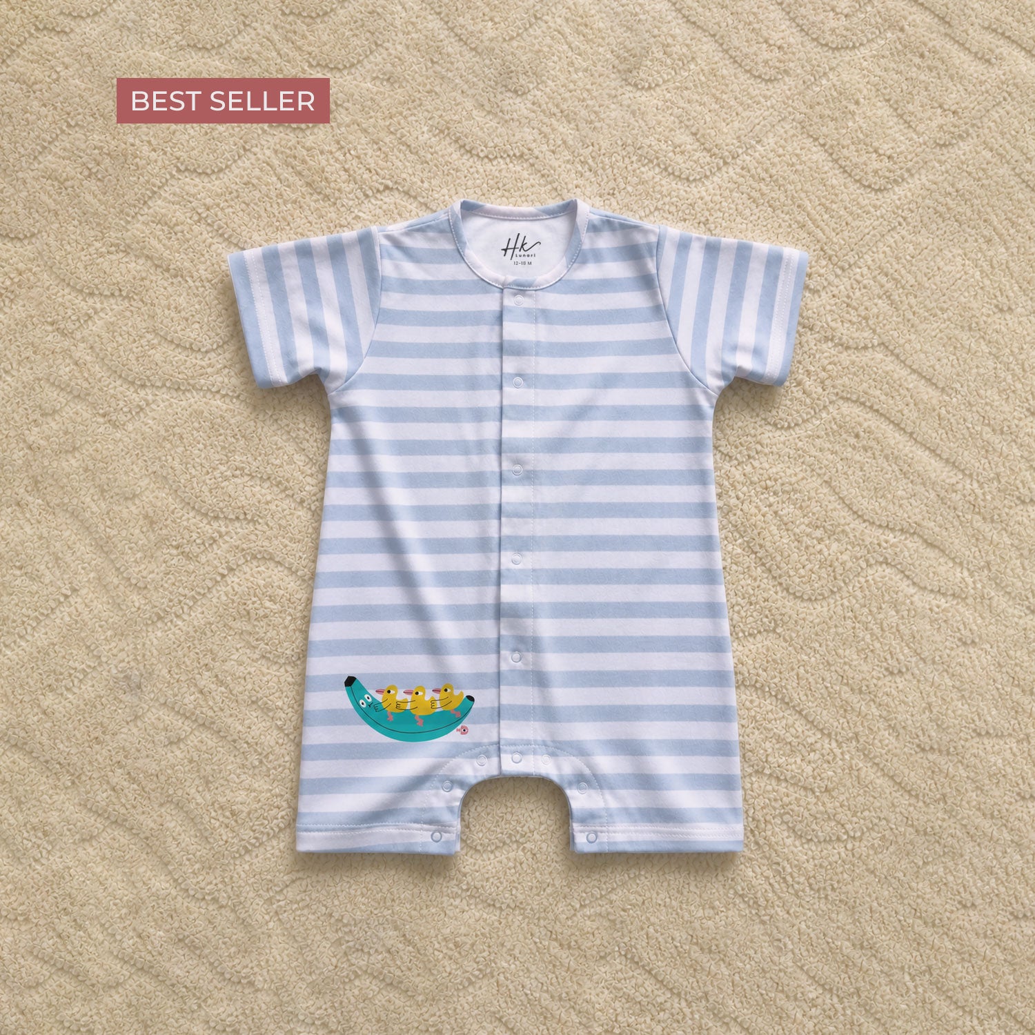 Strip Half Romper - Cotton