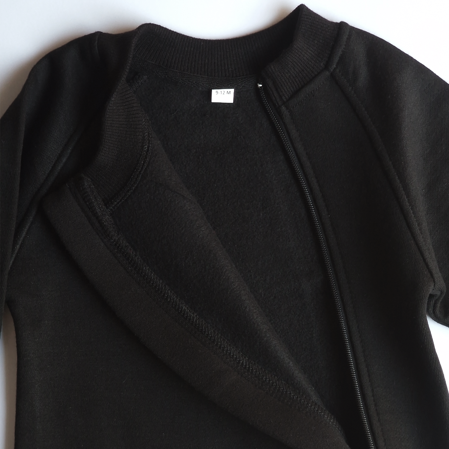 Black Winter Romper – Cotton Fleece