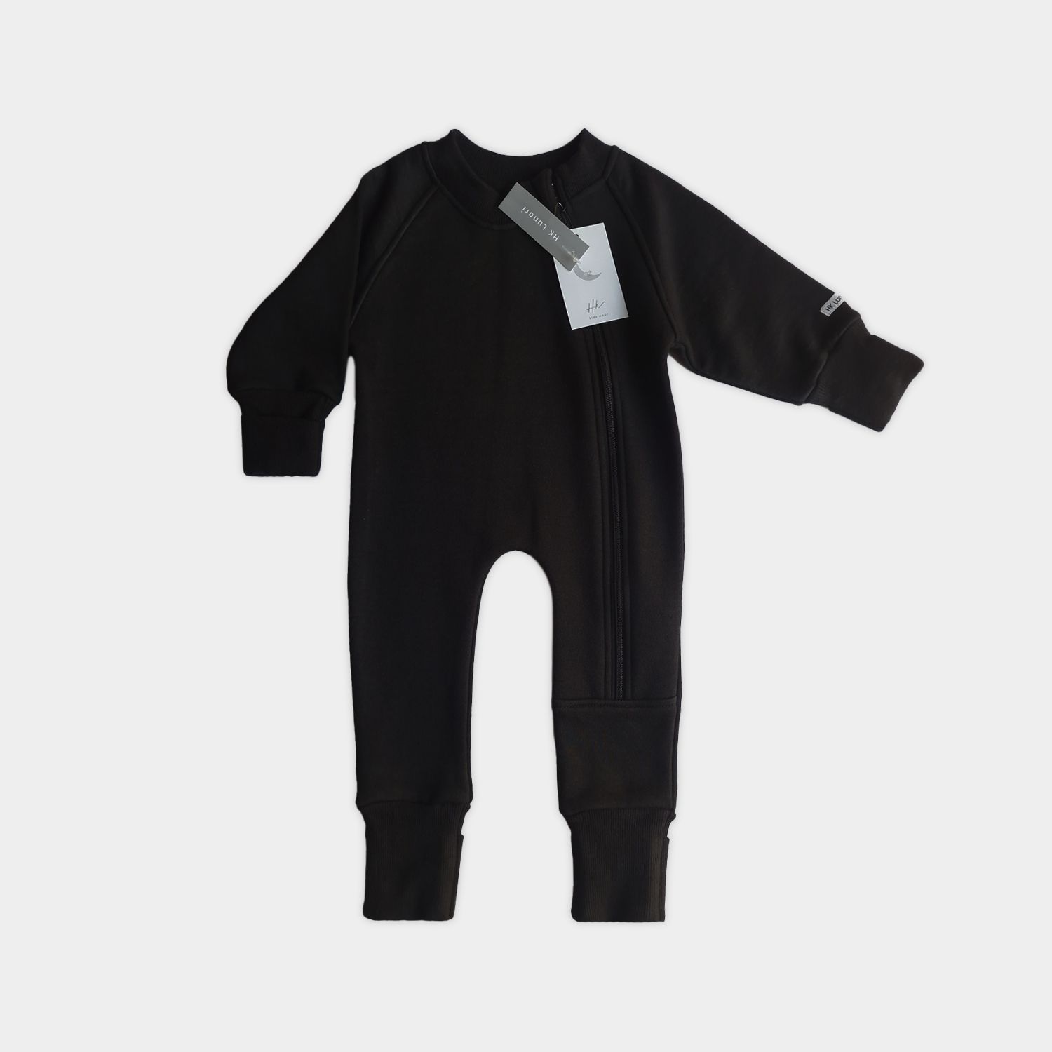 Black Winter Romper – Cotton Fleece