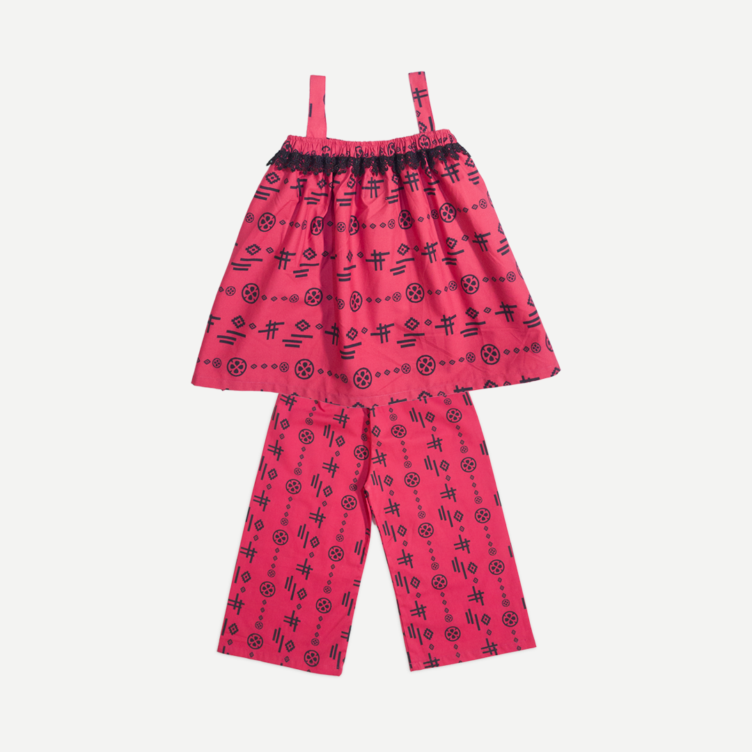 Blush Summer Cotton Co-ord Set – Girls Outfit (12M–5Y)