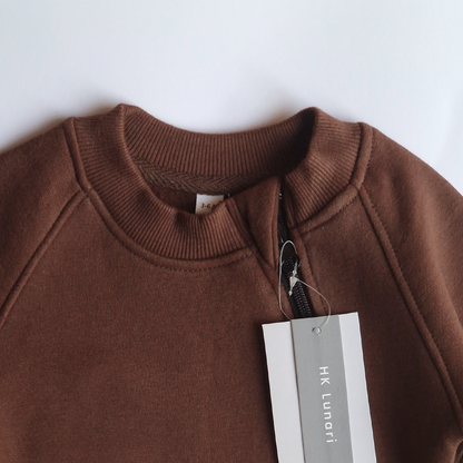 Brown Winter Romper – Cotton Fleece