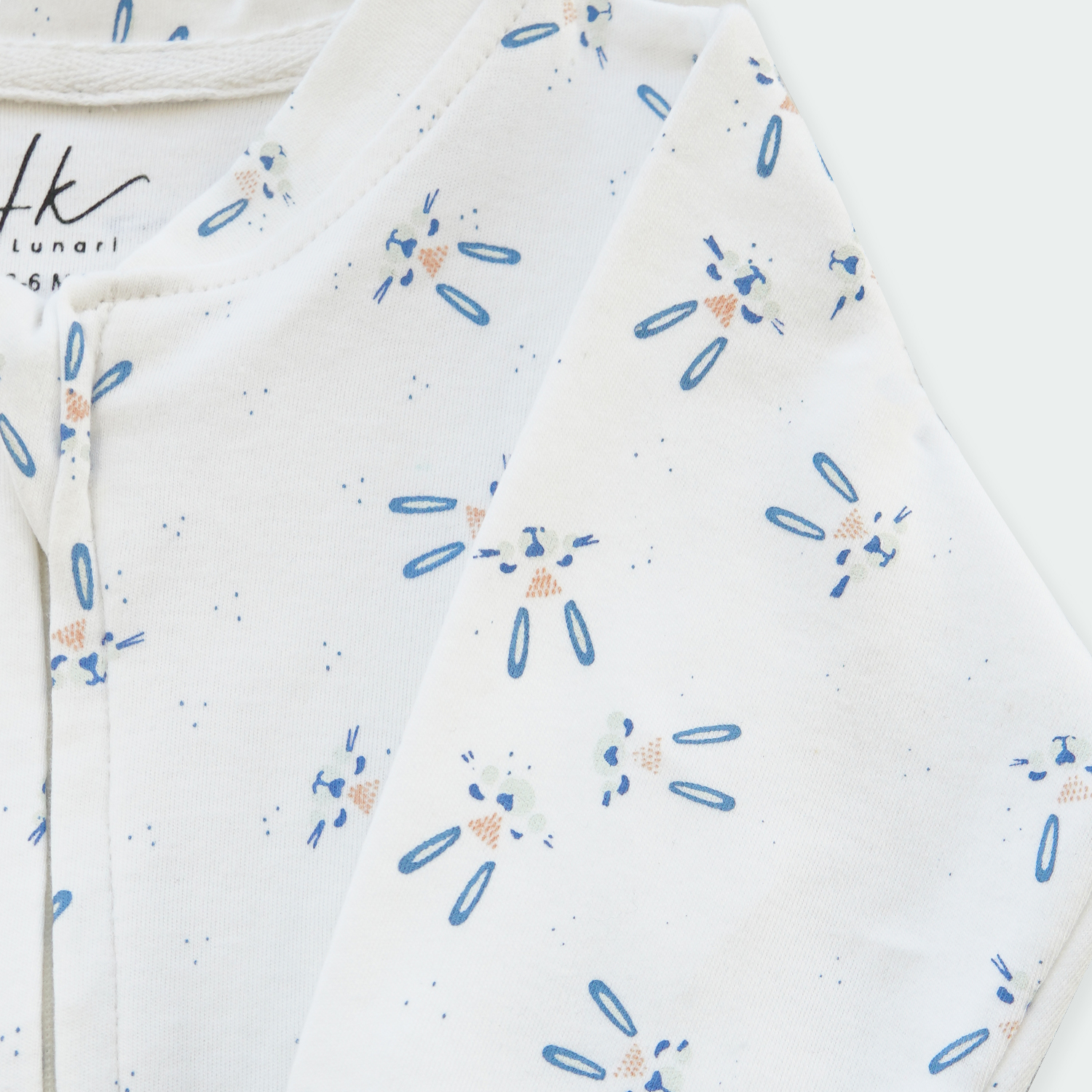 Bunny Print Cotton Jersey Baby Romper – Zipper Sleepsuit