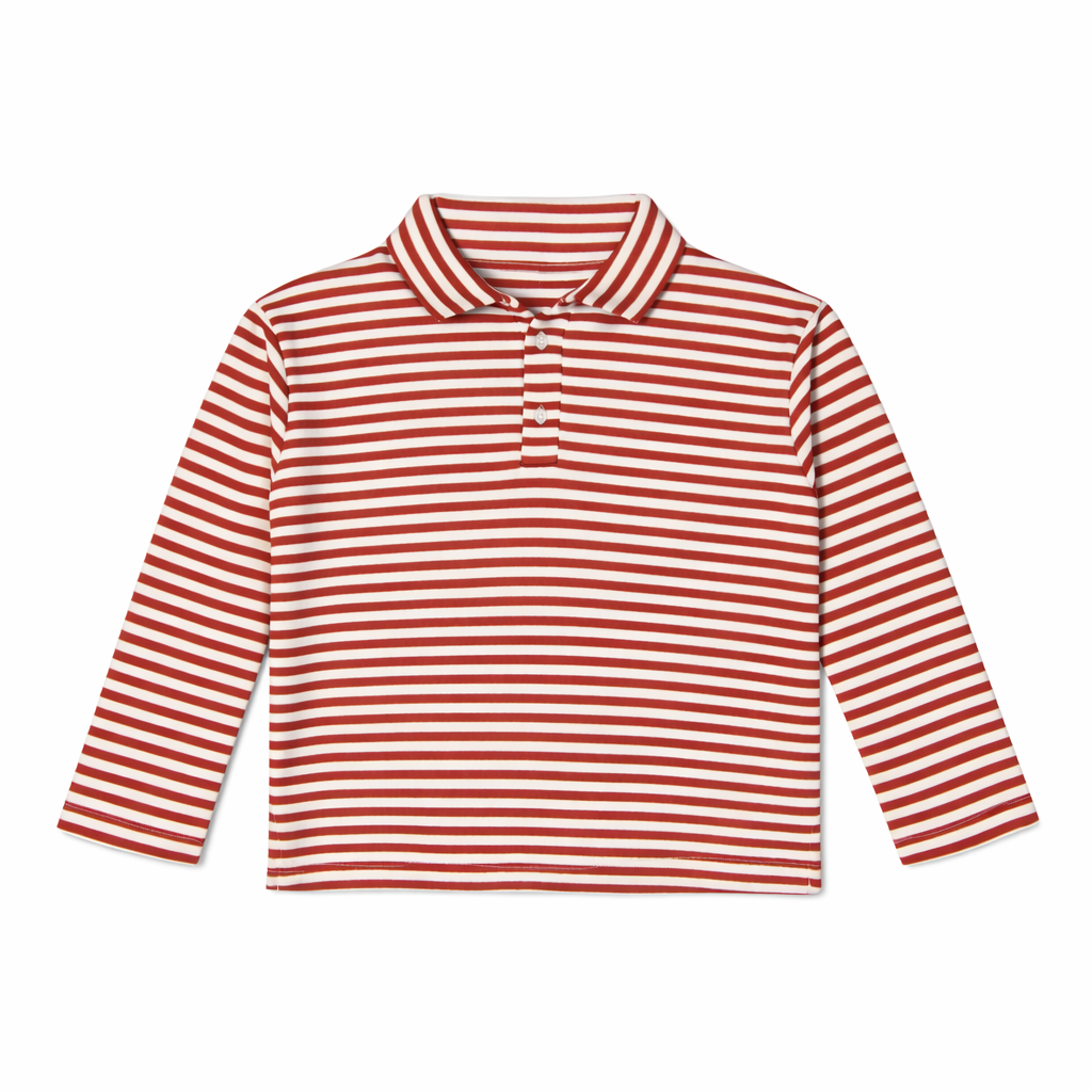 Burgundy Striped Co-Ord Set – Polo Shirt & Wide-Leg Trouser