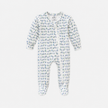 Soft Cotton Baby Footie — Tree Print