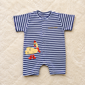 Quack Baby Striped Half Romper - Cotton