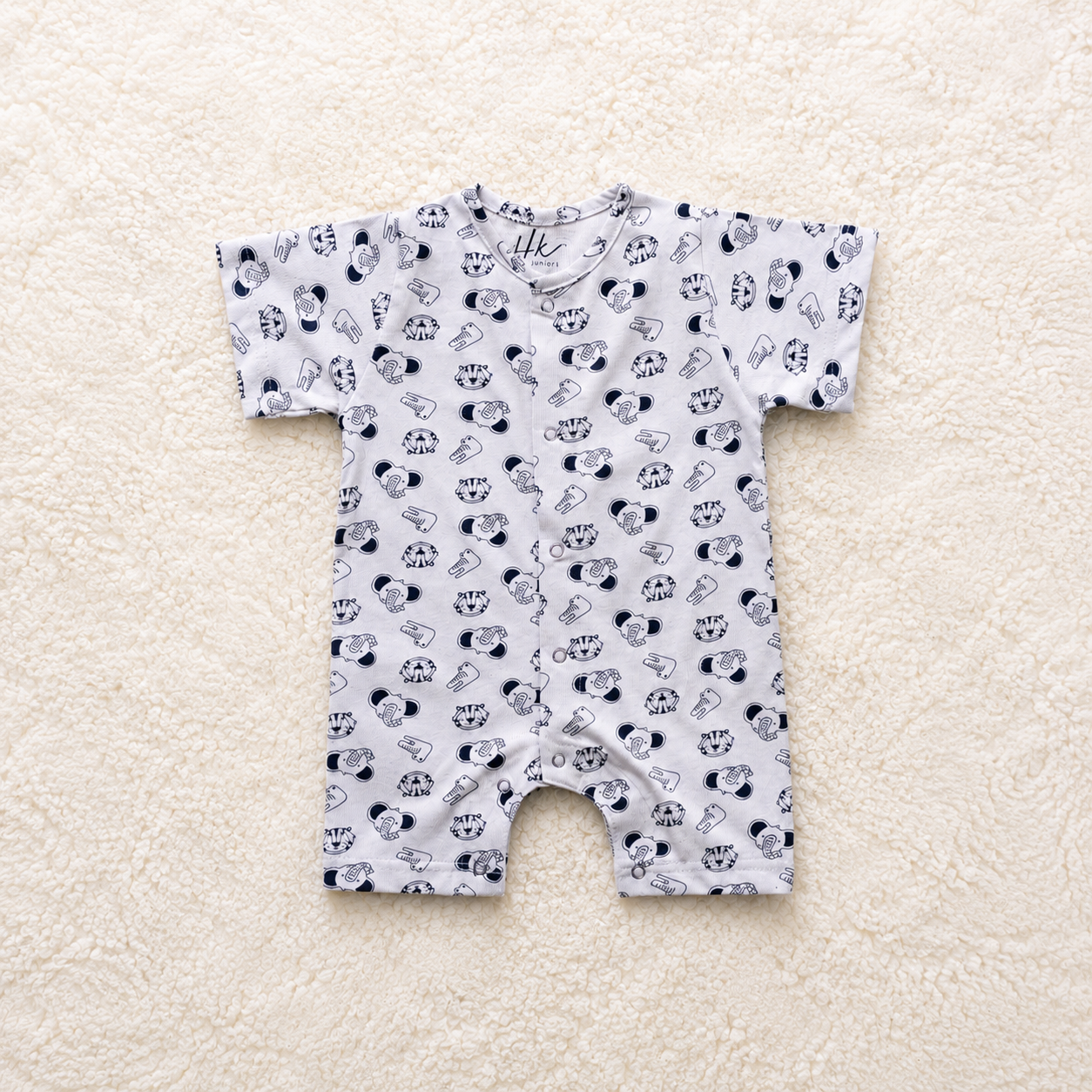 Animal Print Half Romper - Cotton