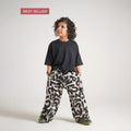 Black Tee with Printed Tapered Pants