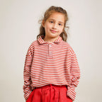 Burgundy Striped Co-Ord Set – Polo Shirt & Wide-Leg Trouser