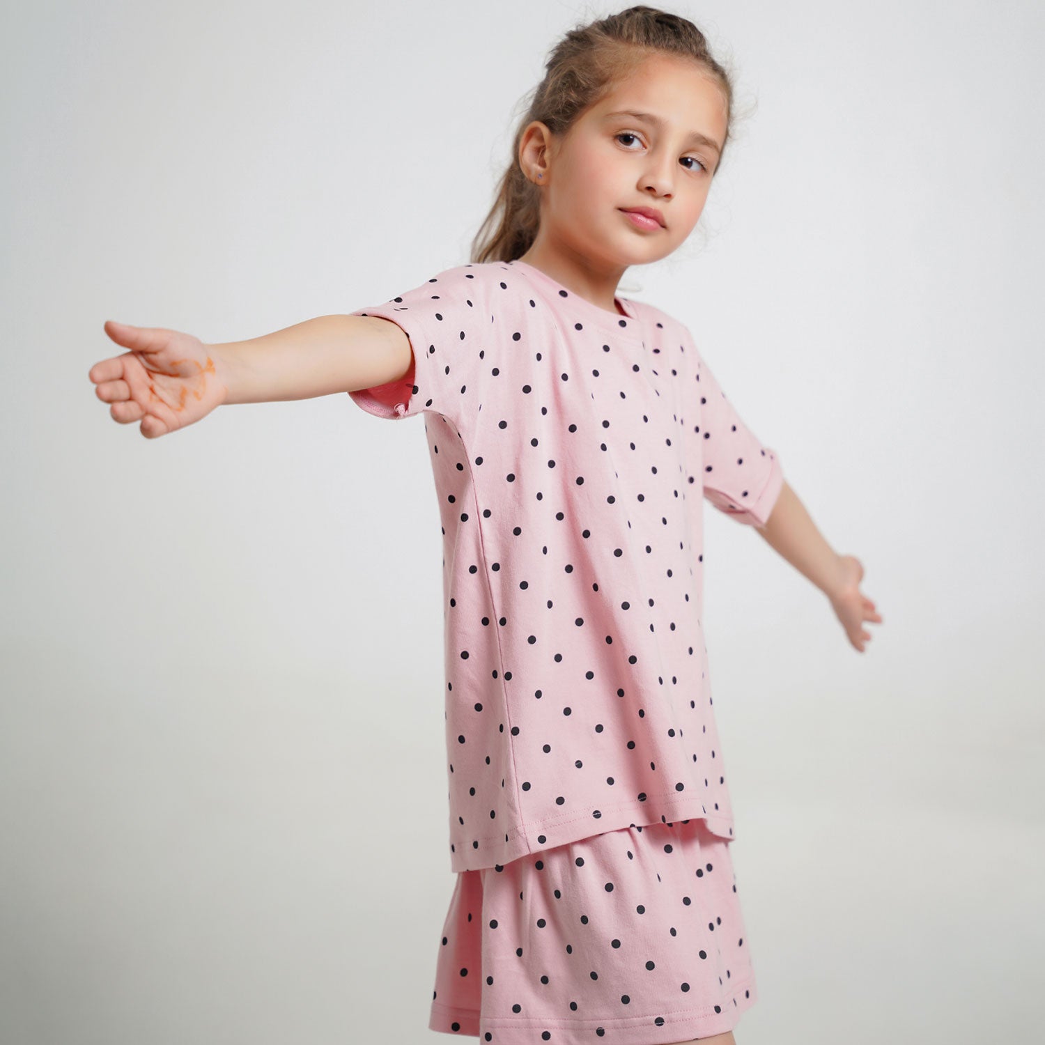 Soft Pink Co-Ord Set – Relaxed Fit Top with Skirt