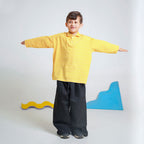 Yellow & Black Striped Co-Ord Set – Polo Shirt & Wide-Leg Trouser
