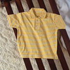 Yellow & Black Striped Co-Ord Set – Polo Shirt & Wide-Leg Trouser
